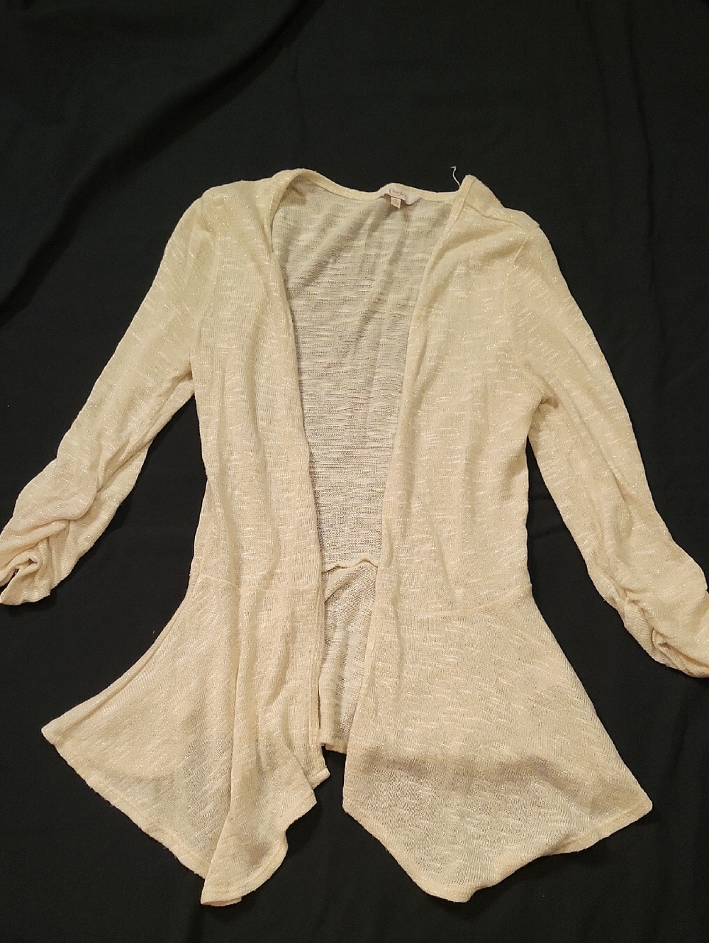 Light Cream Open-Front Women's Cardigan Sweater
